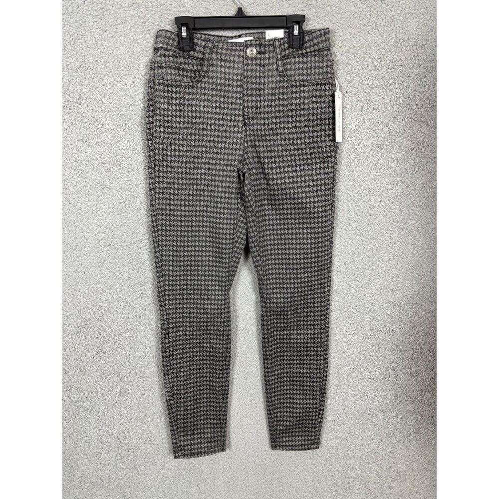 Tribal Jeans Audrey Mid-Rise Icon Fit Houndstooth Pattern Size 2 Gray NWT's